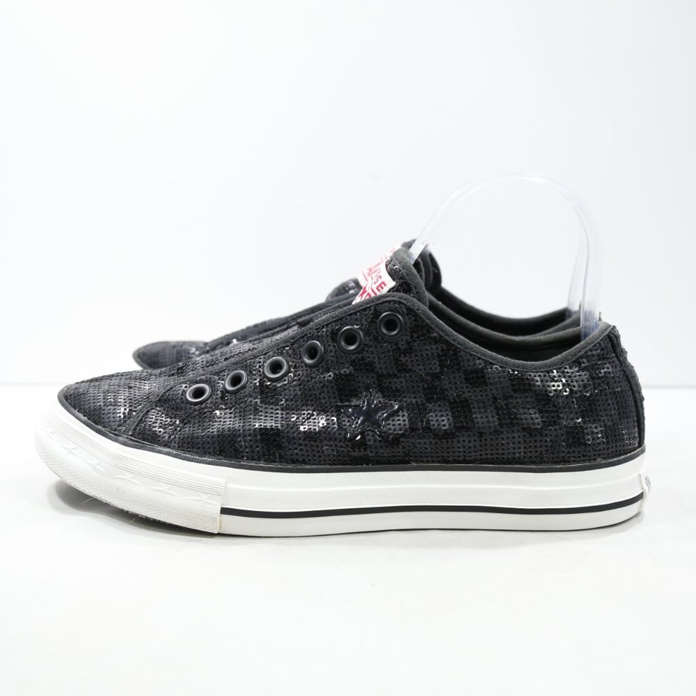 Converse One Star Black Sequin Slip On Sneakers - 8/EUR 39